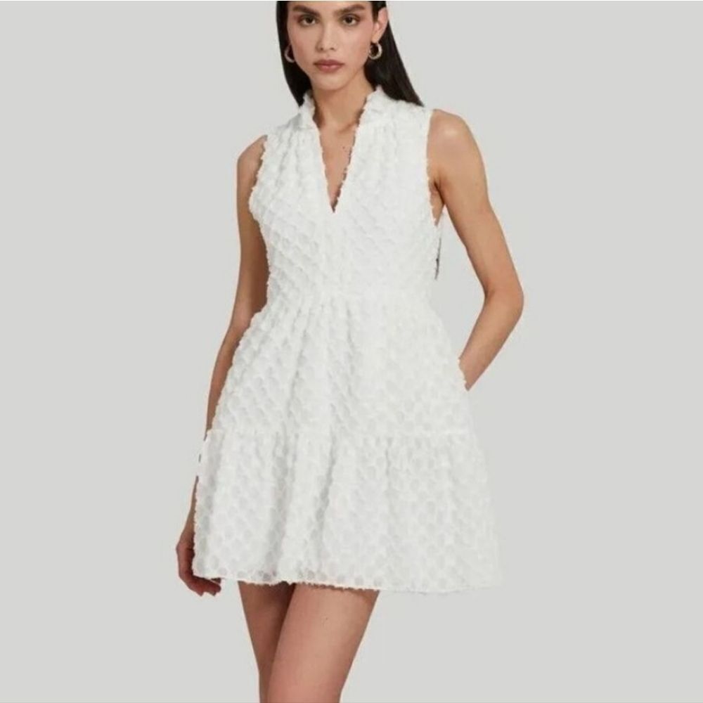 Amanda Uprichard Connolly Dress Split V Neck Sleeveless Midi Dress Small Nwt